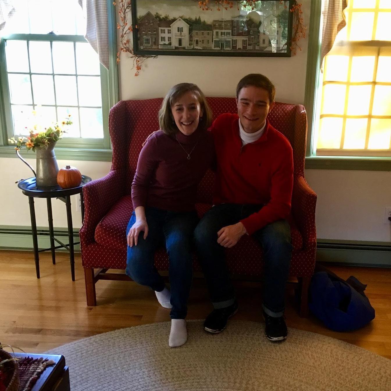 Our first photo together (taken at Erica's parents' home) after we started dating on November 26, 2019. Time has flown!