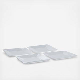 Square Rim Canape Plate, Set of 4