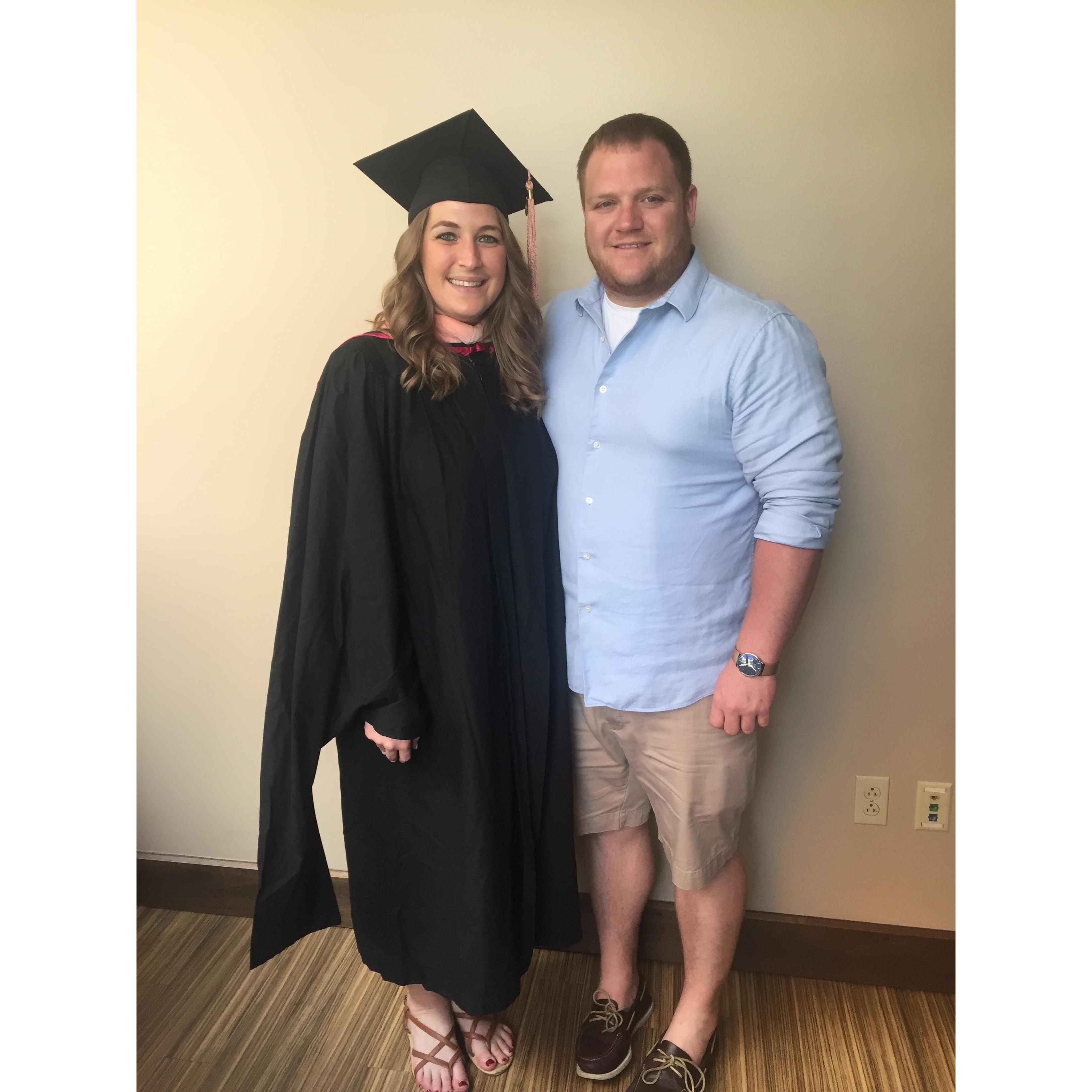 Nick always supporting me while working on my Master's Degree!!