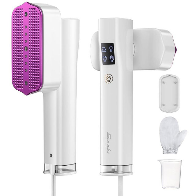 Steamer Iron for Clothes, Portable 2 In 1 Travel Handheld Garment Steamer,20 Minutes of Continuous Steam,100ml Water Tank,Steamer Ironing Gloves,1000W Light Steam Iron for Travel and Home (White)