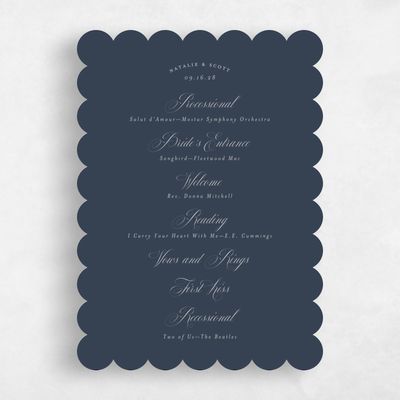 Blue Scalloped Wedding Program - Marvis