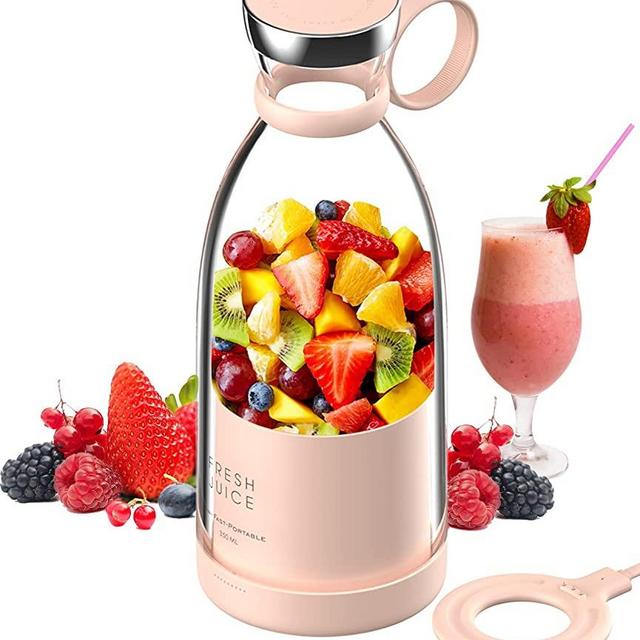 Personal Size Blender, Portable Blender, Battery Powered USB Blender (Pink)
