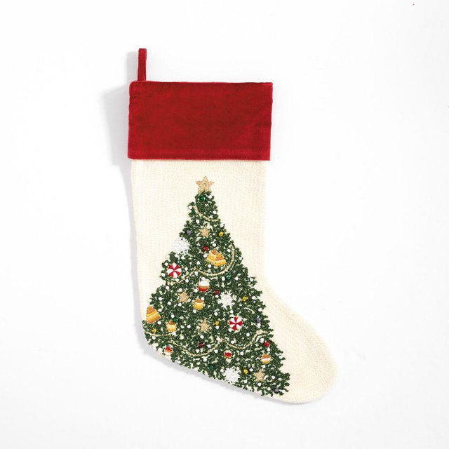 Crewel Stocking - Tree