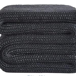 Knitted Weighted Blanket - 50"x60" 10lbs Cooling Knit Heavy Blanket