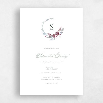 White Greenery Wedding Wedding Shower Invitation - Arlington