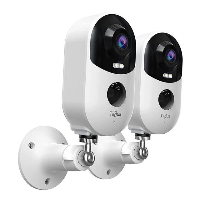 TIEJUS 2K Cameras for Home Security 2 Pack, Wireless Security Camera Outdoor with Motion Detection, 2 Way Talk, Color Night Vision, Siren Indoor Camera, IP66 Weatherproof Surveillance Camera, Cloud/SD
