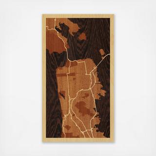 San Francisco Wood-Inlay Map