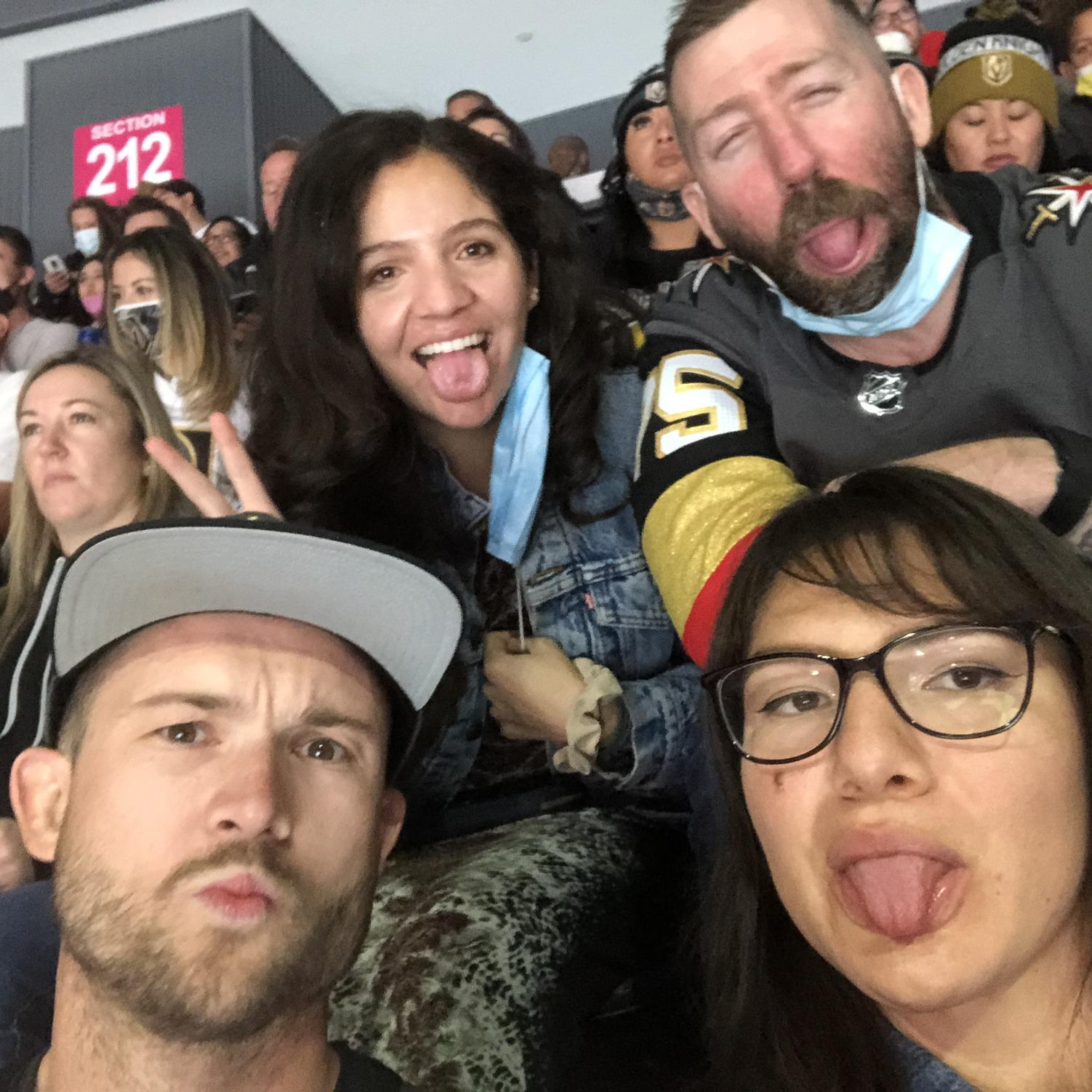 Taking Kristen to her first hockey game. Go knights!
