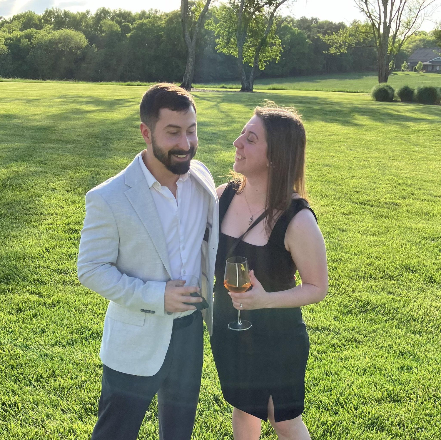A rare candid photo of us both smiling