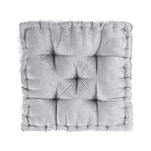 Intelligent Design Azza Poly Chenille Square Floor Pillow Cushion, 20"x20"x5", Grey