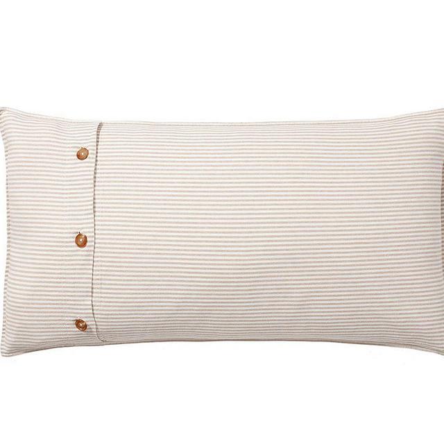 Wheaton Stripe Cotton Linen Blend Sham, King, Flax