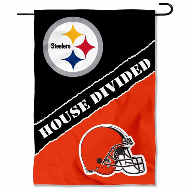 House Divided Steelers and Browns Double Sided Garden Flag