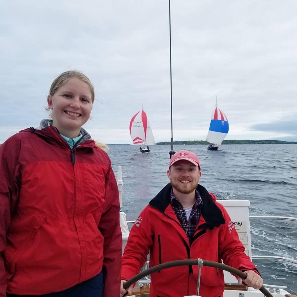 Racing with Emily’s future boss Barney in Maine