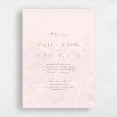 Lightest Blush, Pink Wedding Invitation - Elidure Classic