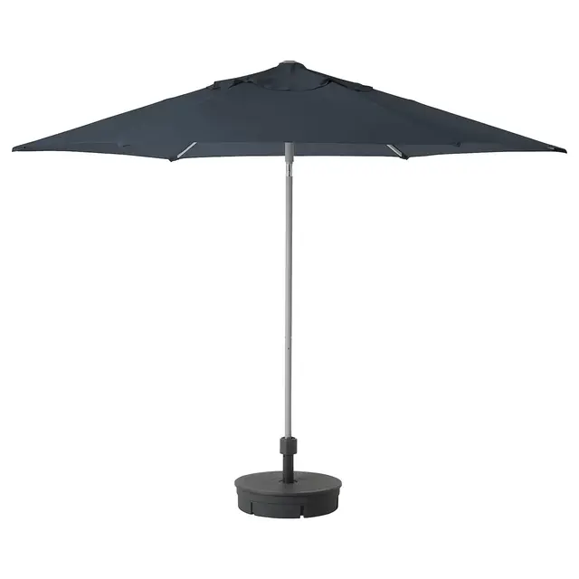 KUGGÖ / LINDÖJAUmbrella with base, blue, Grytö dark gray118 1/8 "