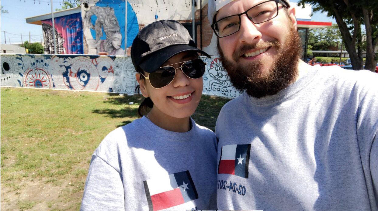 2.24.18 Dallas, TX
Twinning in our Anniversary shirts