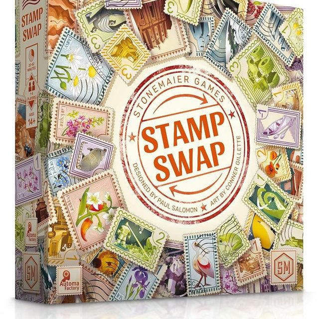 Stonemaier Games: Stamp Swap | A Competitive Stamp Collecting Strategy Board Game for Adults and Family | Curate The Most Beautiful and Well-Focused Stamp Collection | 1-5 Players, 60 Mins, Ages 14+