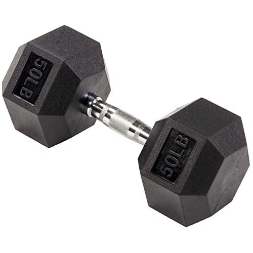 Sporzon! Rubber Encased Hex Dumbbell in Pairs or Singles