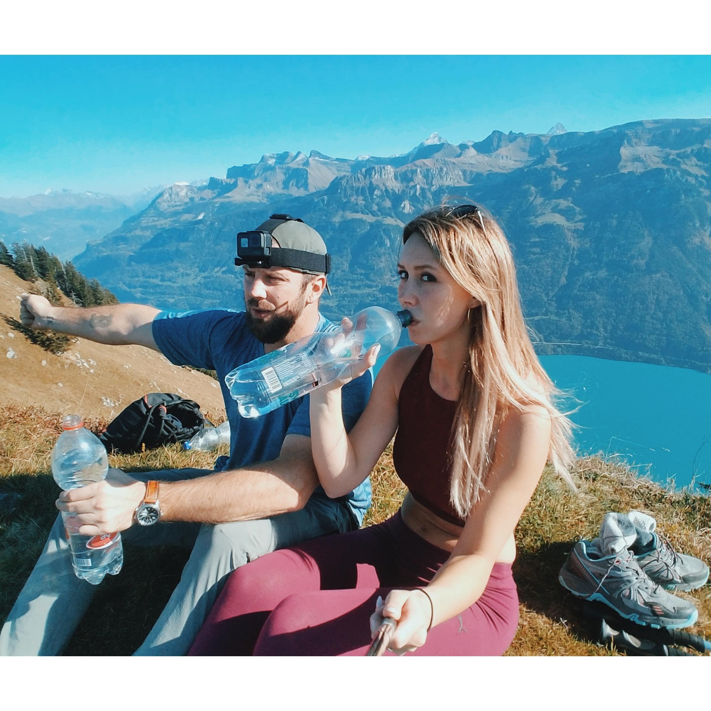 Taking a break from our 6 hour hike!
