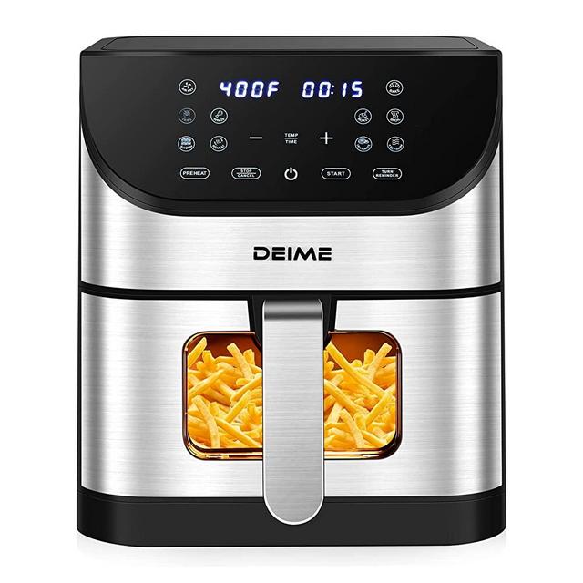 Air Fryer 6.2 QT Oilless AirFryer Oven 1500W Hot Air Fryers Large Capacity Healthy Cooker with Visible Cooking Window, 10 Presets, Digital LCD Touch Screen, Non-Stick Basket, Included Recipe