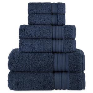 Laural Home Spa Collection 6-Piece Bath Towel Set in Navy