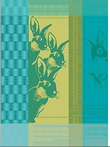 Garnier-Thiebaut, Petits Lapins (Small Rabbits), Jaune, French Jacquard Kitchen/Tea Towel, 100% Cotton