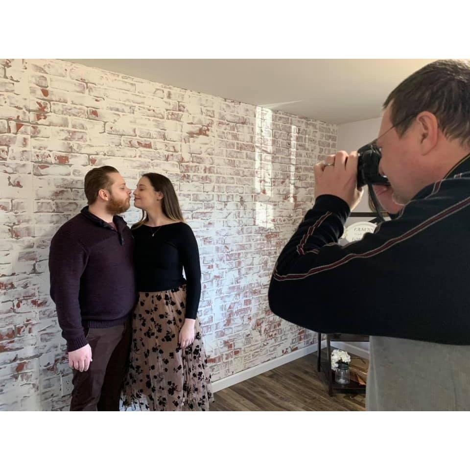 During the photoshoot we had fun moving furniture around to find the perfect backdrop for our Save the Dates.