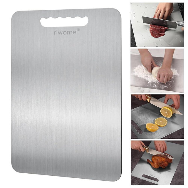 Titanium Cutting Board - 100% Pure Titanium Cutting Board for Kitchen -Double Sided Food-grade Titanium Cutting Board For Meats Vegetable and Fruit (18 * 12 Inches)