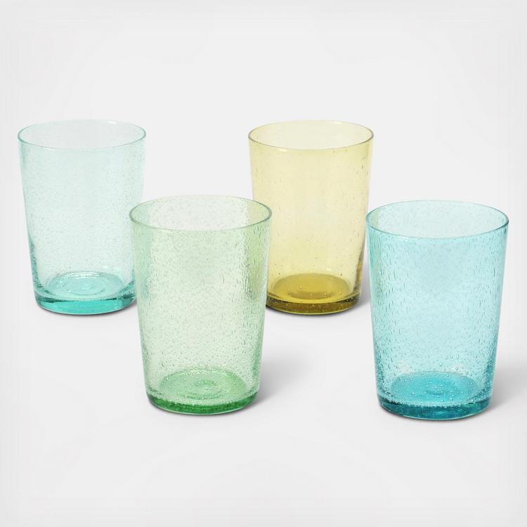 Storied Home, Bubble Drinking Glass, Set of 4