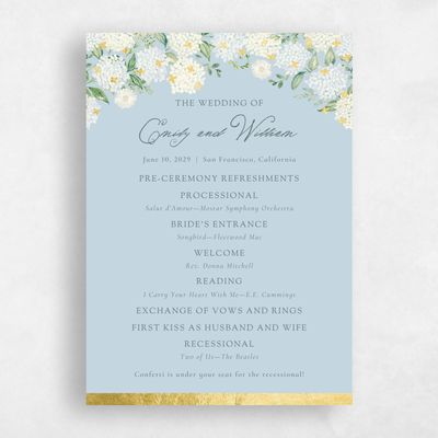 Baby Blue Wedding Program - Speranza Foil