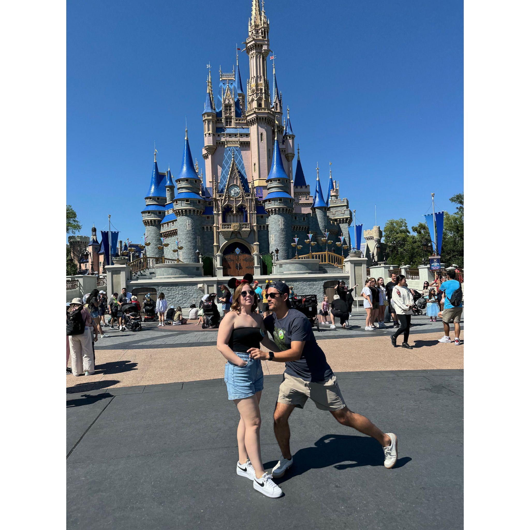 The first of many pictures on this trip with a fake proposal!