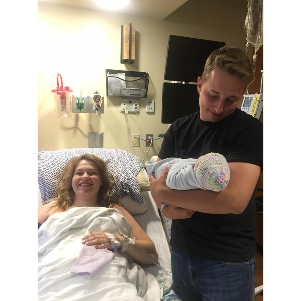 Our brand new family of three. The best day of our lives!