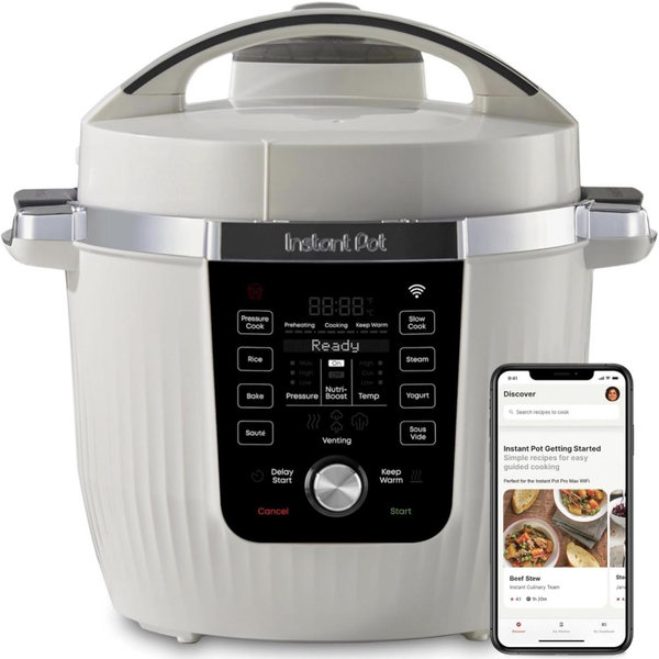 Instant Pot Pro Plus Wi-Fi Smart 10-in-1, Pressure Cooker, Slow Cooker, Rice Cooker, Steamer, Sauté Pan, Yogurt Maker, Warmer, Canning Pot, Sous Vide, Includes App with Over 800 Recipes, 6 Quart