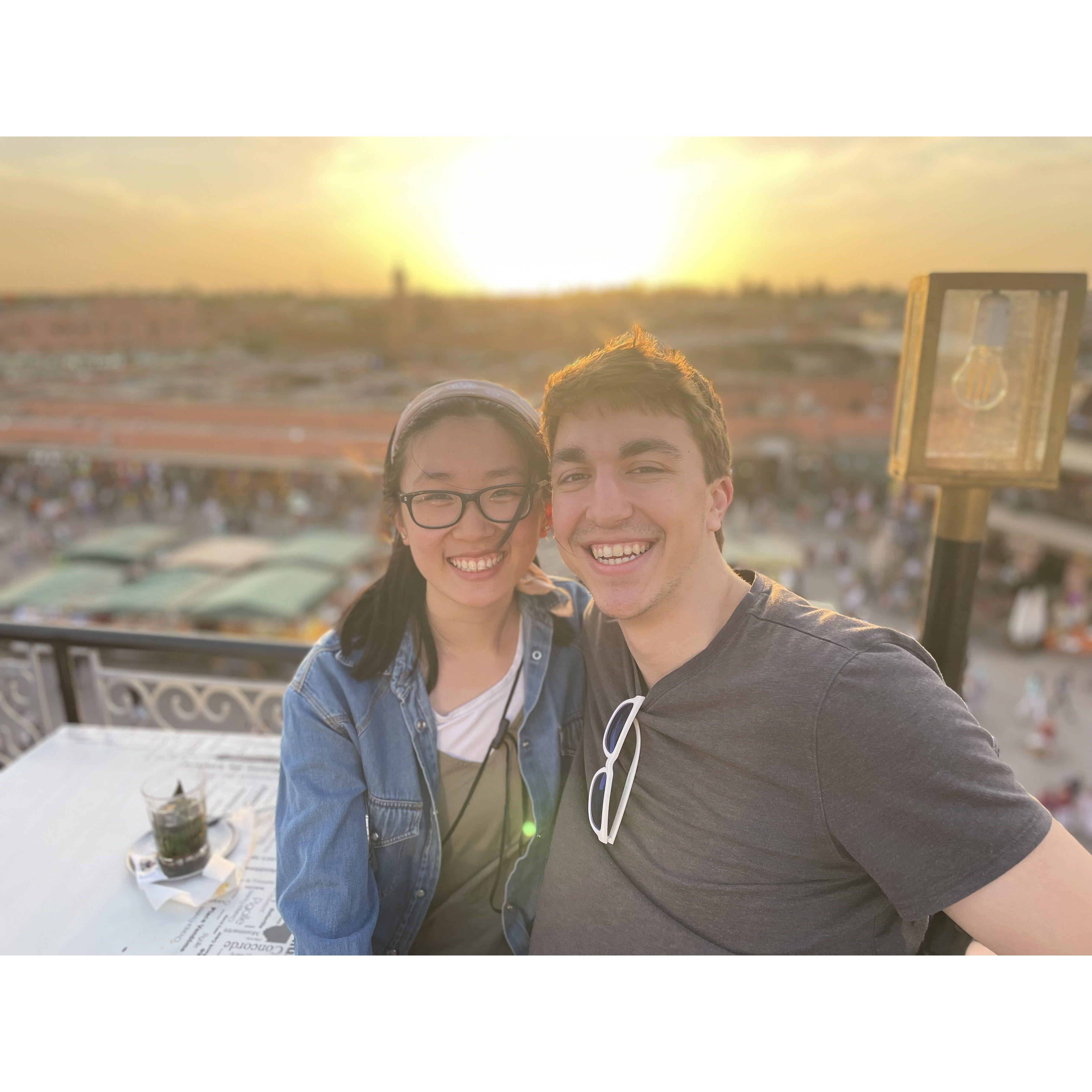 On Spencer's senior SCIAC trip, we went to Morocco and had mint tea while watching the buzz of the market.