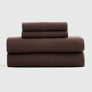European Linen Sheet Set- Espresso - Queen
