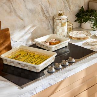 Mocha Check Stainless Steel Baking Pan