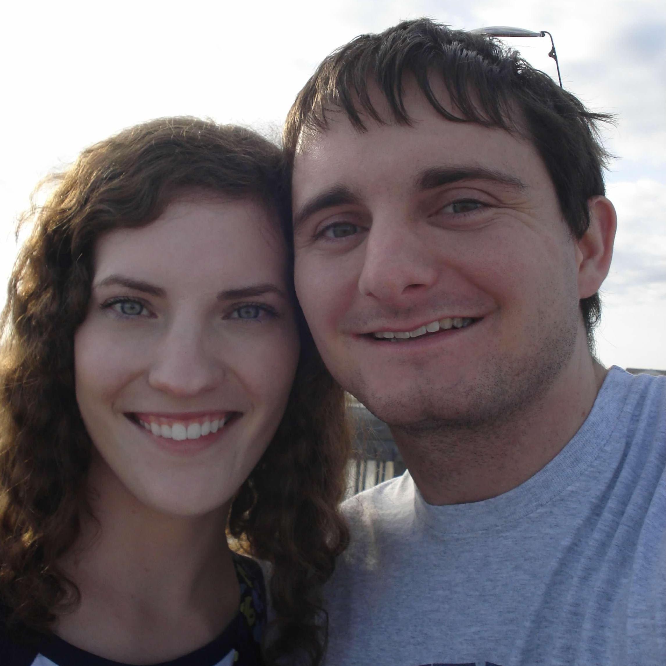 On the pier at Folley Beach in Charleston, South Carolina (our first picture together!) December 2012