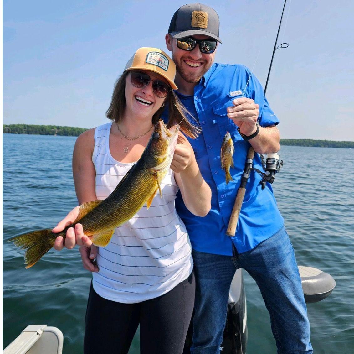 Jaden loves to fish yet Mikayla can reel in significantly bigger fish!