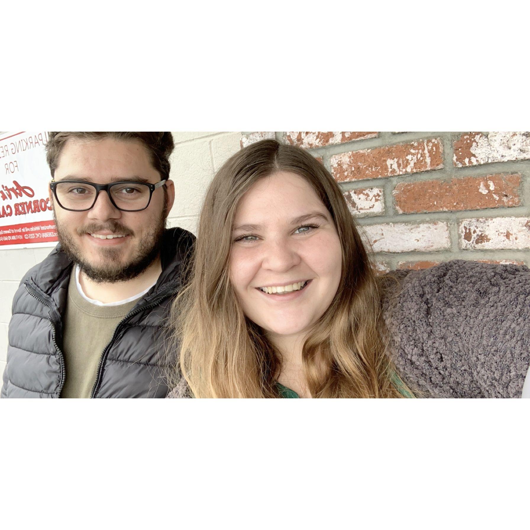 Our first photo together in March 2020.