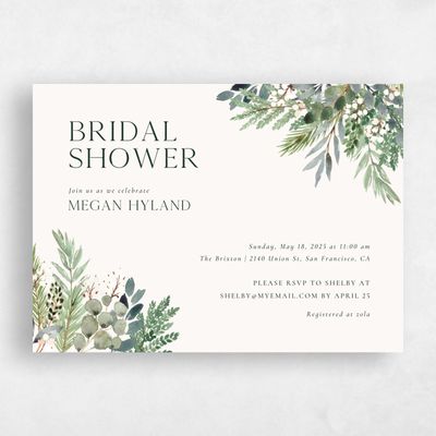 Green Greenery Wedding Wedding Shower Invitation - Winslow Landscape