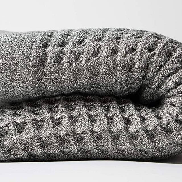 Nutrl Home by Ravel Waffle Weave Large Bath Sheet Towel - 100% Supima Cotton (Grey, 67 x 35 Inch) Premium Luxury Bath Towels XL