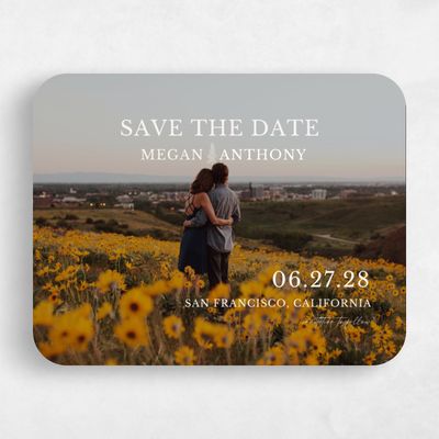 Beige Rounded Wedding Save the Date - Pinehaven Photo