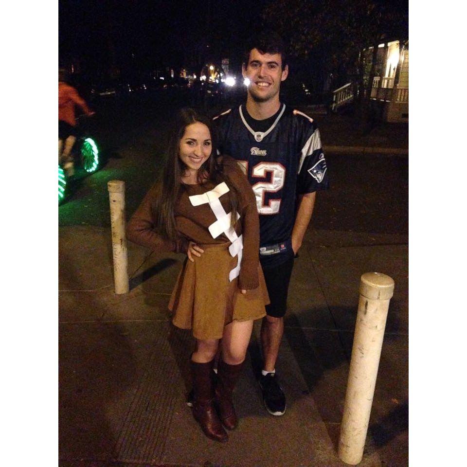 October 31, 2015 - Our first Halloween together! Tyler dressed up as Tom Brady and Sarah was a fully inflated football!
