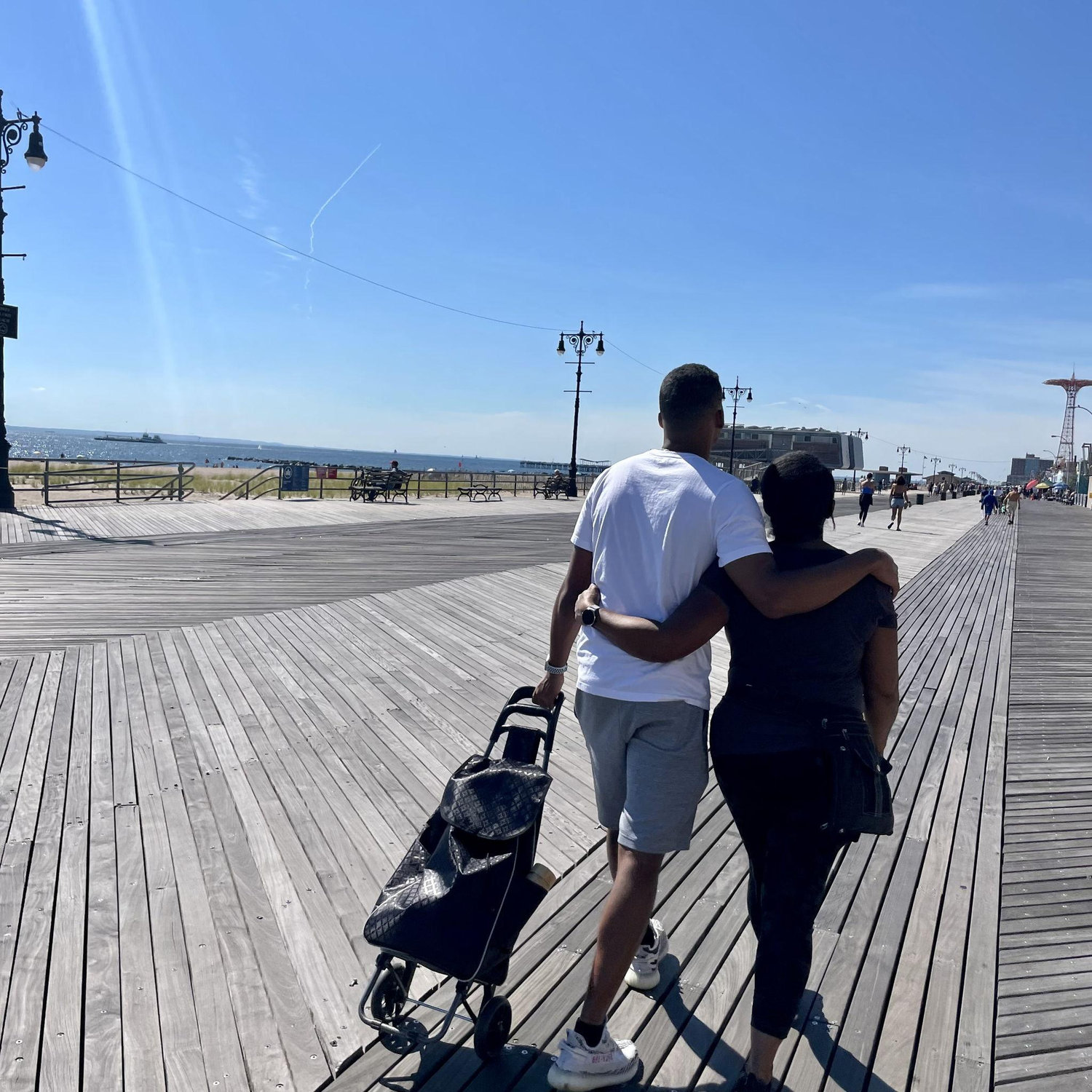 Roger and Aria's mom on the Boardwalk in Coney Island <3