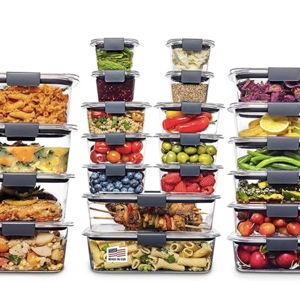 Rubbermaid Brilliance BPA Free 44-Piece Food Storage Containers Set Airtight Leak-Proof with Lids for Meal Prep Lunch and Leftovers