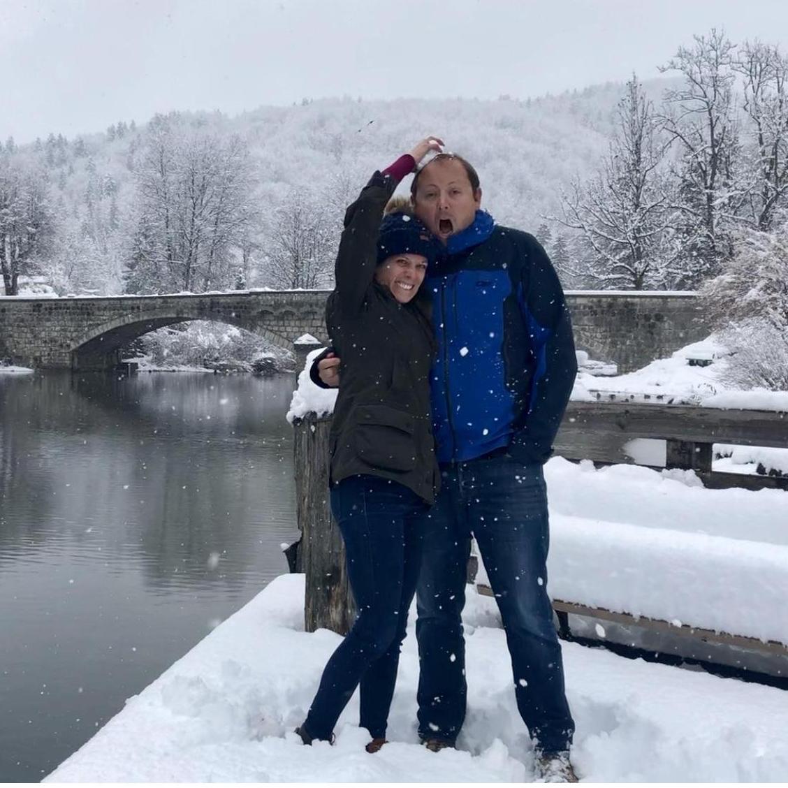 The infamous snowball during our last moment as "dating".