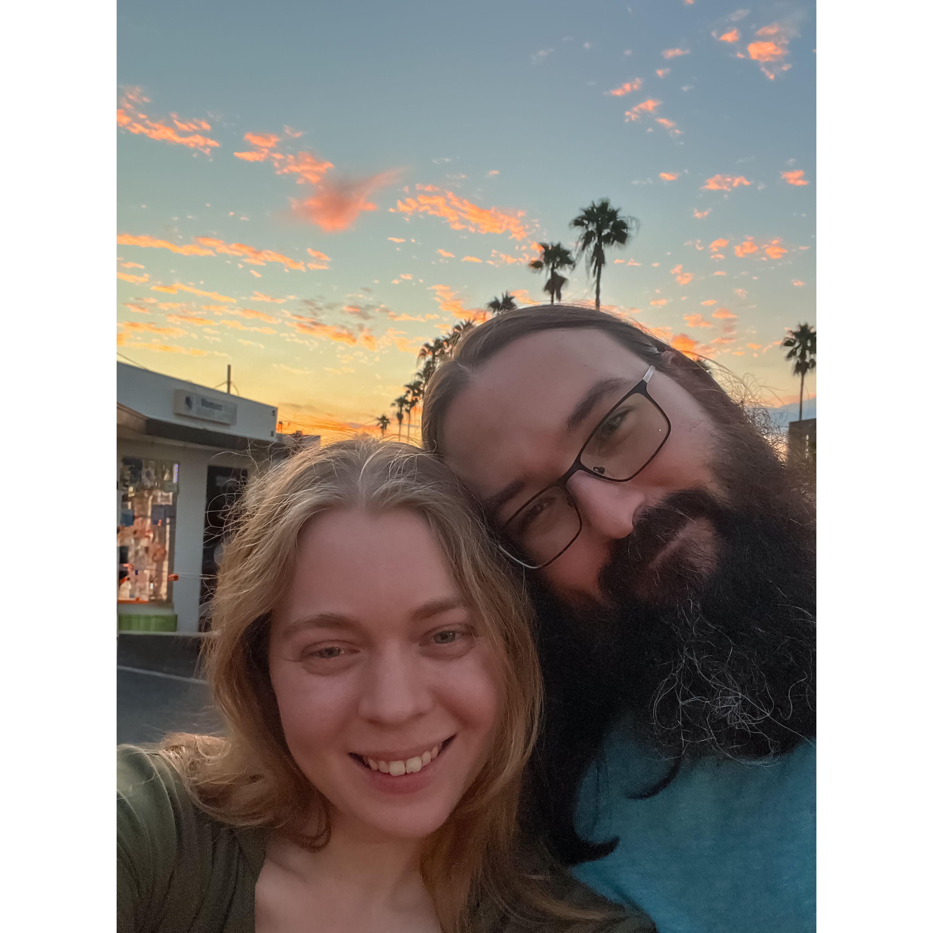 Gorgeous sunset on Tim's birthday