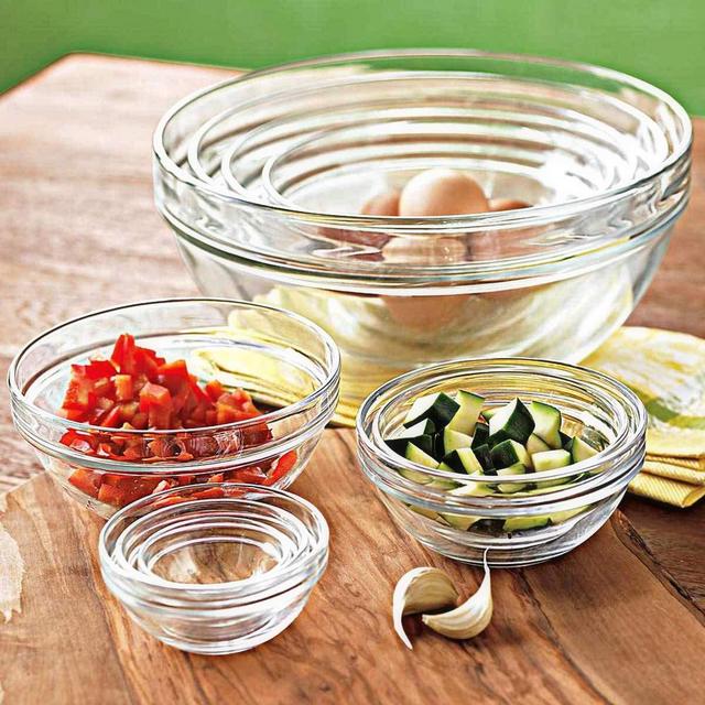 10-Piece Stackable Bowl Set, Temperd Glass Prep Bowls, All Purpose Round Kitchen Serving Bowls, Salads, Cereal, Soup, Ice Cream, Pasta, Fruits, Everyday Bowls