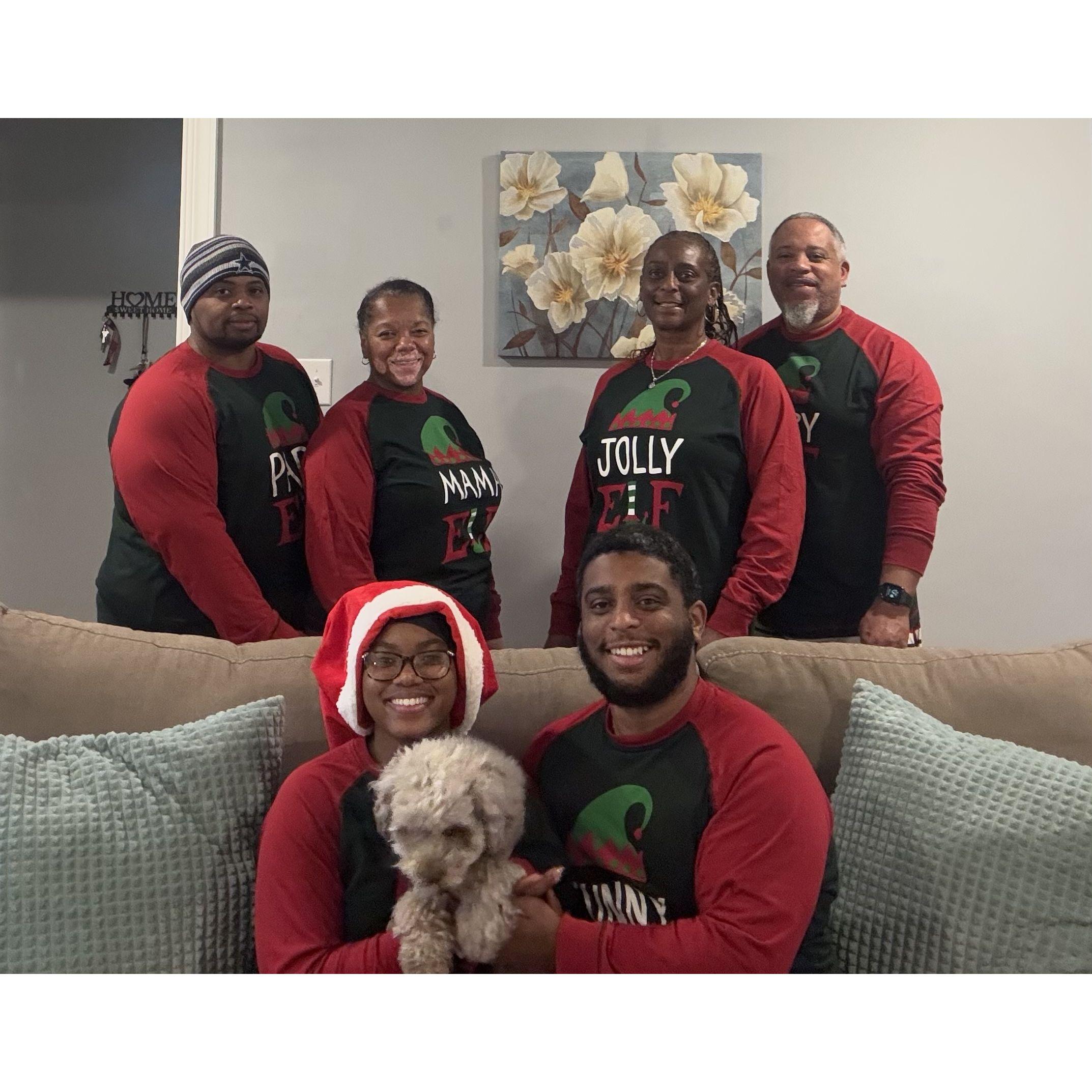 The Jones' and Sims' celebrate our first Christmas together!
