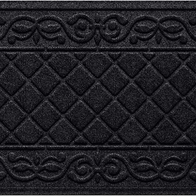 Bungalow Flooring Waterhog Door Mat, 2' x 3' Made in USA, Durable and Decorative Floor Covering, Skid Resistant, Indoor/Outdoor, Water-Trapping, Tristan Collection, Charcoal